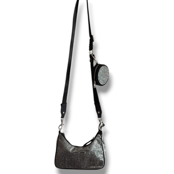 Aldo Black and Silver Crossbody Bag - Picture 2 of 11